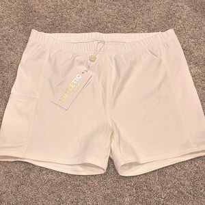 NWT Lilly Pulitzer White Spandex Shorts Womens SMALL Luxletic UPF 50 Punta Cana